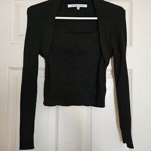 Black Shrug Crop Top - Size Medium